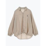 ベージュ | ワンポイント刺繍スキッパーカラーシャツ | LUDIC PARK