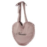 ピンク | 刺繍ハートサテントートバッグ | NOEMIE