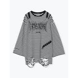 肩ジップボーダーロングユニセックスTシャツ | NOEMIE | 詳細画像13 