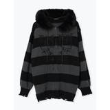 フードファーダメージユニセックスニットZIPパーカー | NOEMIE | 詳細画像14