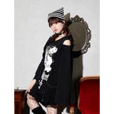 病みねこリングチェーンダメージユニセックスロングTシャツ | NOEMIE | 詳細画像2