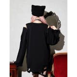 病みねこリングチェーンダメージユニセックスロングTシャツ | NOEMIE | 詳細画像6