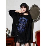 A柄 | フロントクロスチェーンダメージユニセックスロングTシャツ | NOEMIE