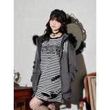 濃グレー | ブラックファーユニセックス裏毛ジップパーカー | NOEMIE