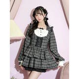 黒 | デコルテリボンヨークフリルレースアップセットアップ | NOEMIE