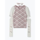 フェザーアームウォーマー付きチェックニット | NOEMIE | 詳細画像11 