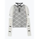 フェザーアームウォーマー付きチェックニット | NOEMIE | 詳細画像13 