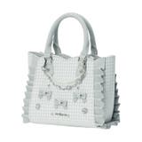 サックス | 千鳥柄ビジューフリル2wayショルダーバッグ | NOEMIE