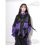 紫 | ネコミミサイバー配色ユニセックスZIPパーカー | NOEMIE