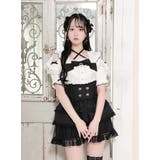 黒 | ハートチャームリボンチョーカーネックブラウス | NOEMIE