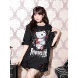 赤 | 病みくまチェーンユニセックスＴシャツ | NOEMIE