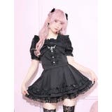 黒 | チャーム付きシアーチェックビッグリボンセットアップ | NOEMIE