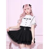 黒 | チャーム付きプチハイハートレースブラウス | NOEMIE