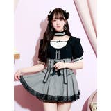 黒 | チョーカー付きハートケーブルカットソー | NOEMIE