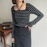 BLACK | 【CAPRICIEUX LE'MAGE】スクエアボーダーホルターPO | PAL GROUP OUTLET