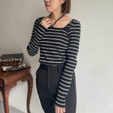 【CAPRICIEUX LE'MAGE】スクエアボーダーホルターPO | PAL GROUP OUTLET | 詳細画像12
