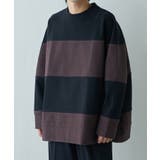 BKGY | 【Lui's】起毛フリースボーダー切替カットソー | PAL GROUP OUTLET