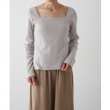 GRY | 【earthy_】リブカップ付きスクエアロンT | PAL GROUP OUTLET
