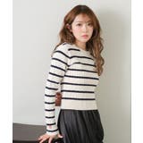 【RAY CASSIN】胸刺繍ケーブルニット | PAL GROUP OUTLET | 詳細画像1