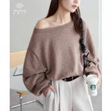 モカ | 【Discoat】スーパーファインウールワンショルプルオーバー | PAL GROUP OUTLET