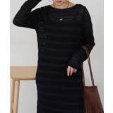 BLK | 【SHENERY】透かし編みニットワンピース | PAL GROUP OUTLET