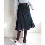 BLK | 【Kastane】ドットシアーミドルスカート | PAL GROUP OUTLET
