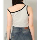 【Chico】チョーカー付アシメワンショル刺繍タンクトップ | PAL GROUP OUTLET | 詳細画像17 
