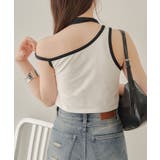 【Chico】チョーカー付アシメワンショル刺繍タンクトップ | PAL GROUP OUTLET | 詳細画像3 