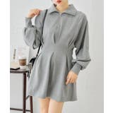 GRY | 【Chico】ハーフZIPフレアスウェットミニOP | PAL GROUP OUTLET