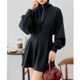 BK | 【Chico】ハーフZIPフレアスウェットミニOP | PAL GROUP OUTLET