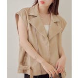 【Chico】フェイクレザーライダースショートベスト | PAL GROUP OUTLET | 詳細画像4