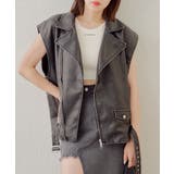 【Chico】フェイクレザーライダースショートベスト | PAL GROUP OUTLET | 詳細画像7