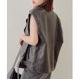 【Chico】フェイクレザーライダースショートベスト | PAL GROUP OUTLET | 詳細画像8