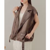 BRN | 【Chico】フェイクレザーライダースショートベスト | PAL GROUP OUTLET