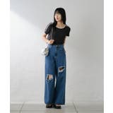 【Kastane】クラッシュデニムワイドパンツ | PAL GROUP OUTLET | 詳細画像13