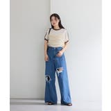 【Kastane】クラッシュデニムワイドパンツ | PAL GROUP OUTLET | 詳細画像7