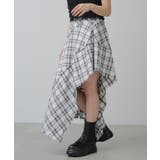 【RAY CASSIN】チェックアシメSK | PAL GROUP OUTLET | 詳細画像1