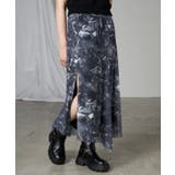 BLK | 【RAY CASSIN】デニムプリントチュールSK | PAL GROUP OUTLET