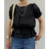 BLK | 【SHENERY】シアーリネンギャザーブラウス | PAL GROUP OUTLET