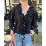 BLK | 【Kastane】フロントフリルブラウス | PAL GROUP OUTLET