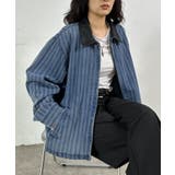 BLU | 【WHO'S WHO gallery】ストライプデニムジップジャケット | PAL GROUP OUTLET