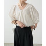 【Omekashi】Uネックボリュームスリーブブラウス | PAL GROUP OUTLET | 詳細画像1