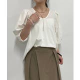 【Omekashi】Uネックボリュームスリーブブラウス | PAL GROUP OUTLET | 詳細画像15