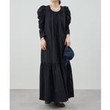 BLK | 【SHENERY】ギャザーショルダーマキシドレス | PAL GROUP OUTLET