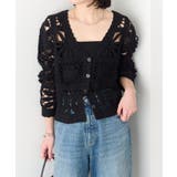 BLK | 【Omekashi】パッチワーククロシェカーディガン | PAL GROUP OUTLET