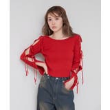 【RAY CASSIN】ラメ袖リボンニット | PAL GROUP OUTLET | 詳細画像16 