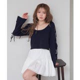 NVY | 【RAY CASSIN】ラメ袖リボンニット | PAL GROUP OUTLET