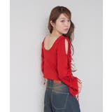 RED | 【RAY CASSIN】ラメ袖リボンニット | PAL GROUP OUTLET