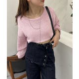 【mystic】メッシュスリーブショートニット | PAL GROUP OUTLET | 詳細画像1