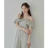 【Chico】2wayボリュームフリルオフショルコンビネゾン | PAL GROUP OUTLET | 詳細画像18